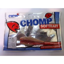 CHOMP SHAD SOFTBAIT, PINK/WHITE, 4", (100mm), 9.1 GRAMS, 2P/BAG 